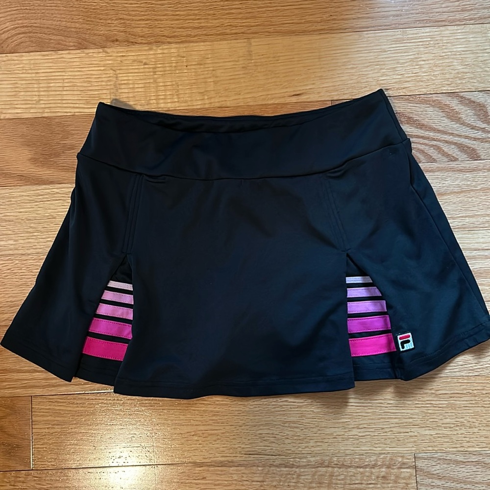 Fila Black Skort with Pink and Purple Stripe Insets